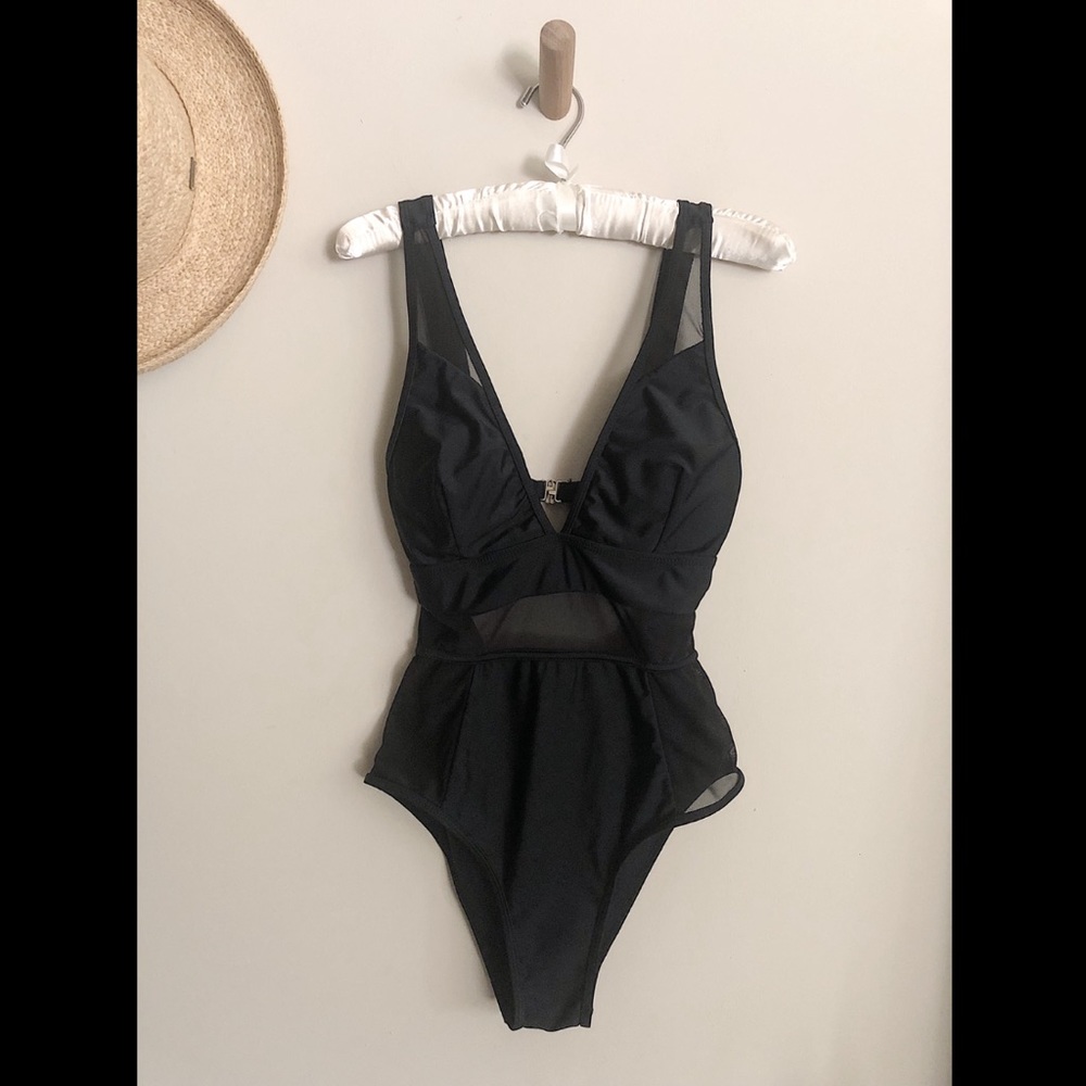 Black Mesh Swimsuit